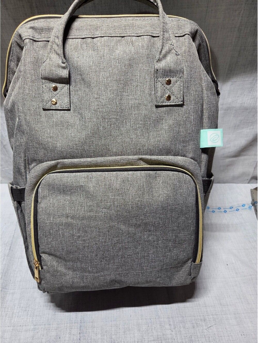 Gray Insulated breast pump backpack Cooler with Multiple Compartments